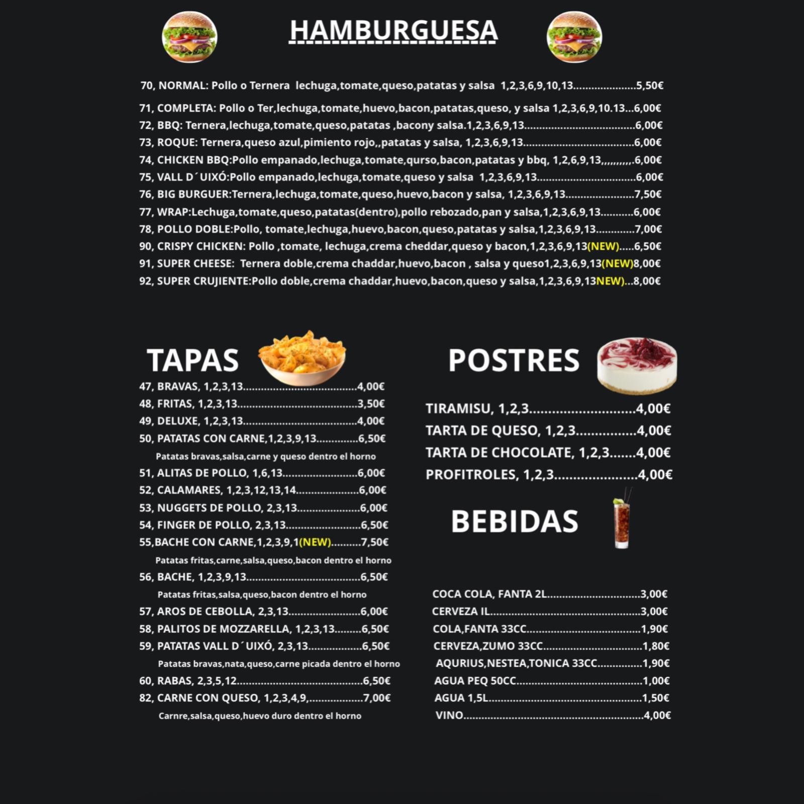 Hamburguesas / Tapas